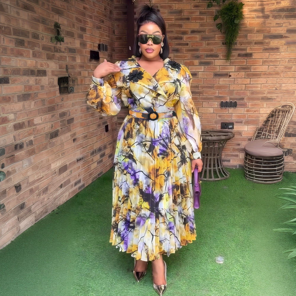 Plus Size Print Women's Fashion Dress 5