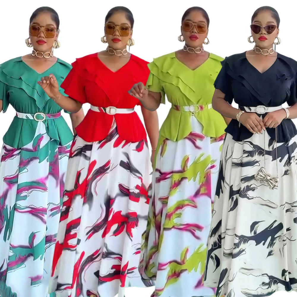 Plus Size African Women Spring Summer Dress 6