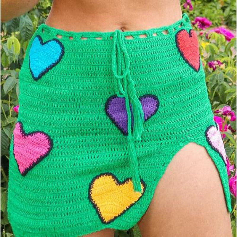Summer Casual Crochet Knitting Skirt Set 14