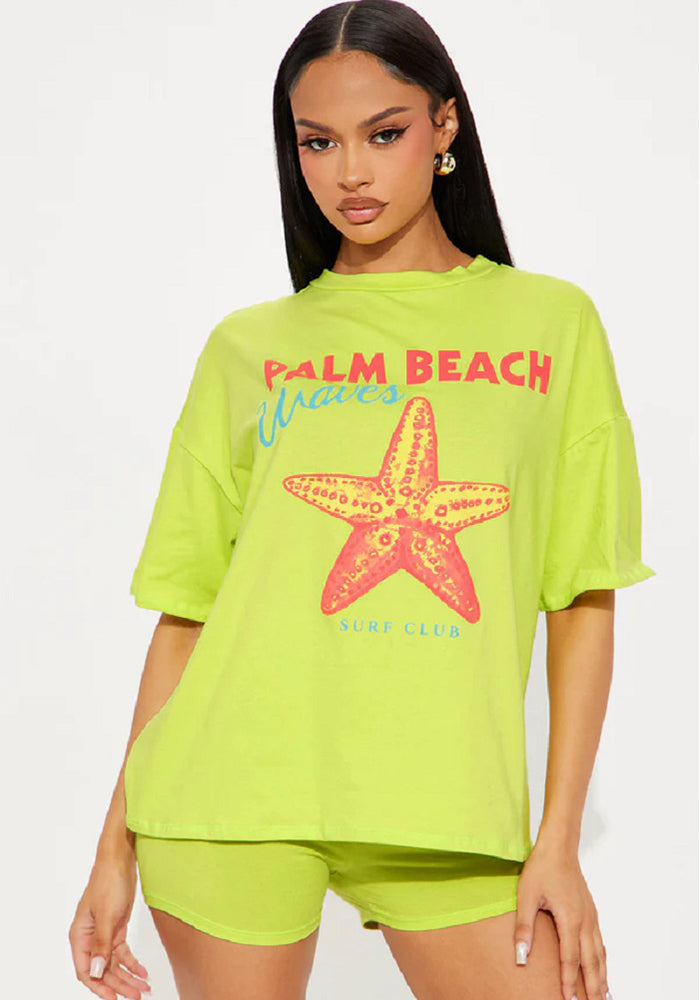 Short Sleeves Casual Holidays Beach Loose Two-piece Shorts Set