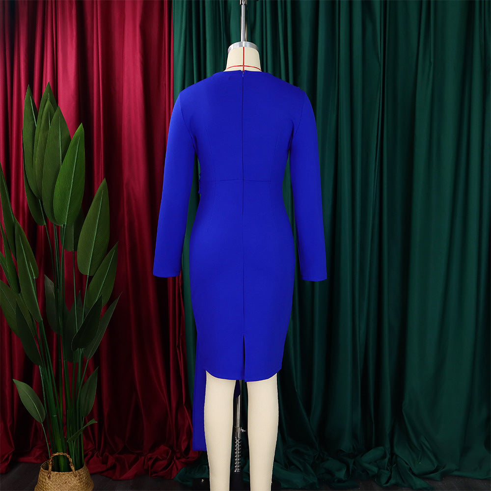 Autumn Long Sleeve Chic Elegant ol Pencil Plus Size African Dress 15