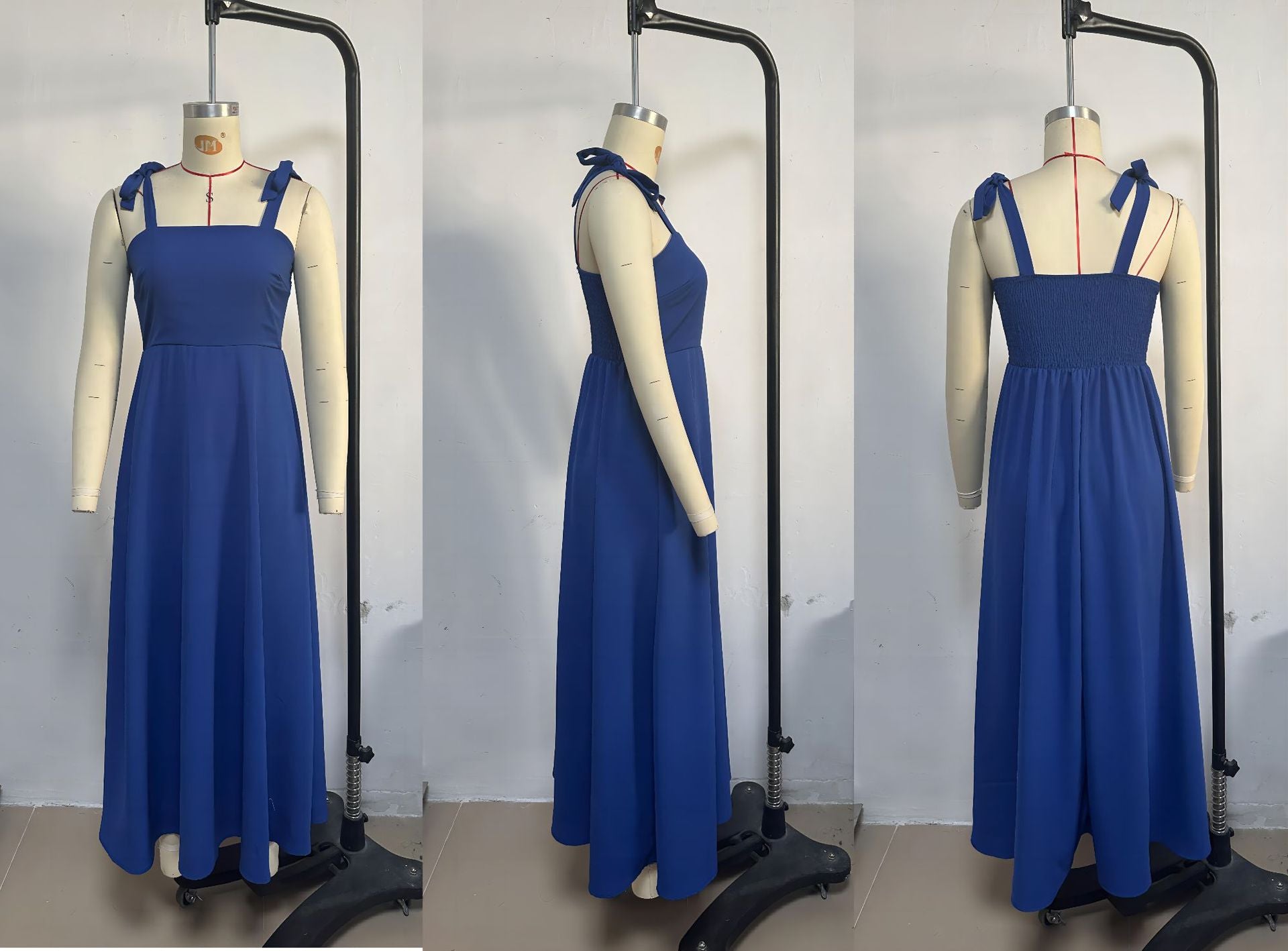 Solid Color Strap A-Line Casual Loose Dress 12