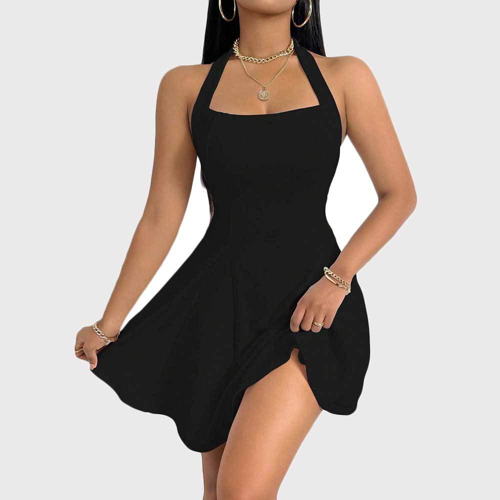 Fashionable And Sexy Women's Clothing Spring And Summer Halter Neck A-Line Dress 3