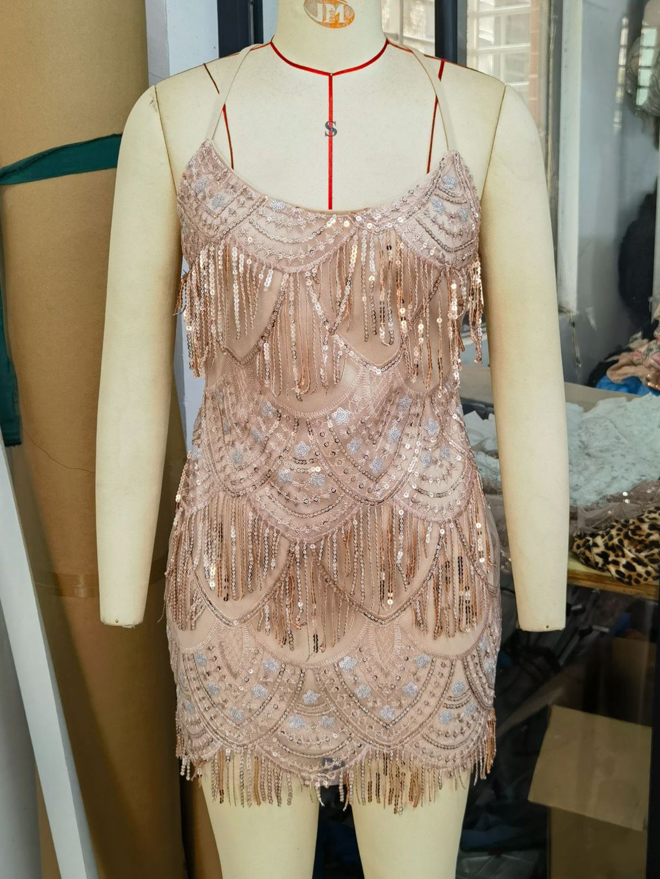 Sexy Strappy Fringe Sequin Party Dress for Women 12