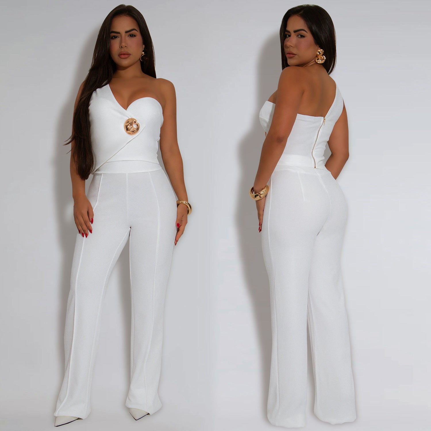 Women sleeveless top trousers two-piece set 3