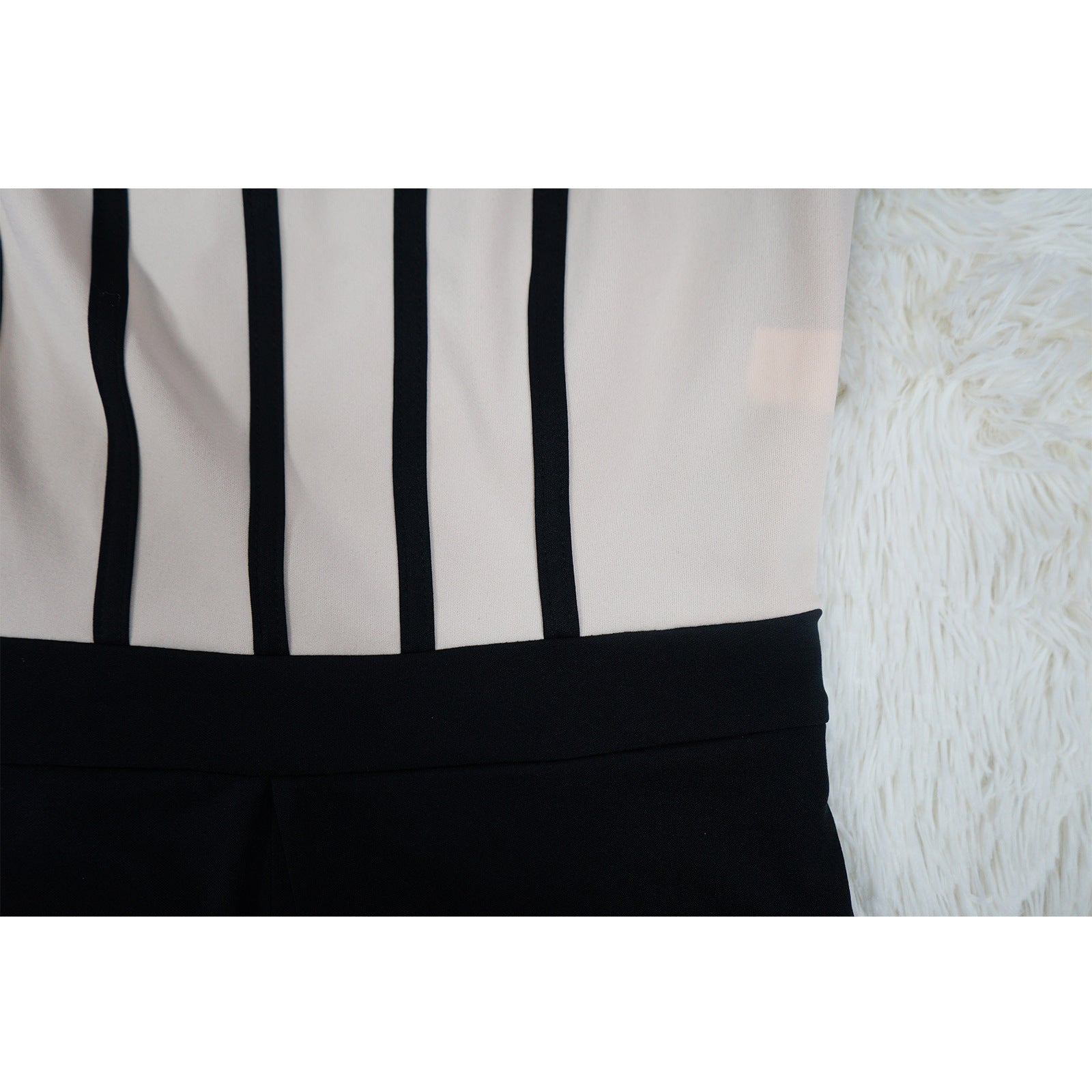 Women's Sexy Slim Waist Contrast Patchwork Long Sleeve Wide Leg Jumpsuit 22