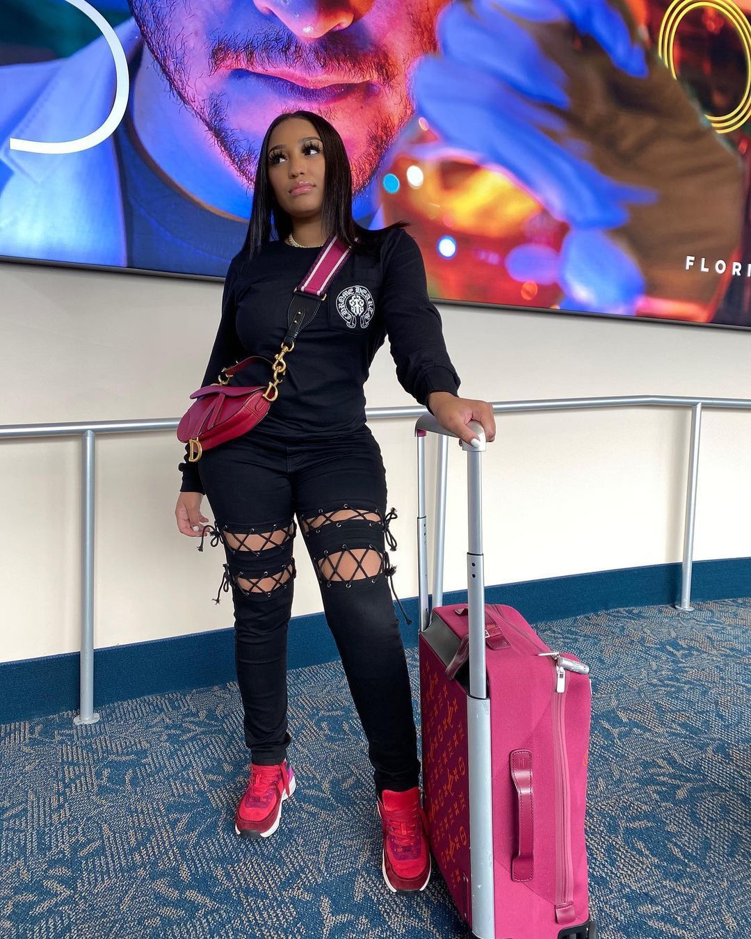 Fashion Women's Ripped Lace-Up Slim Fit Sexy Denim Pants