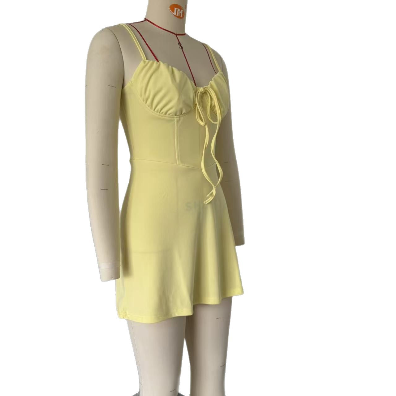 Women's Summer Lace-Up Slim Waist Strap Dress 9