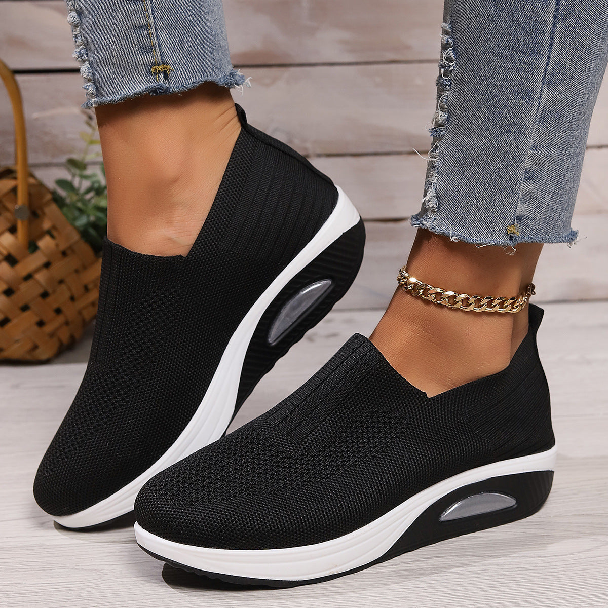 Comfortable Woven Non-Slip Soft Sole Women's Shoes Mesh Sports Shoes 17