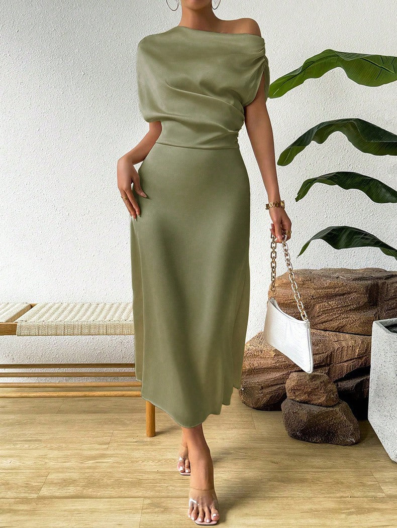 Women Summer Satin Maxi Dress 8