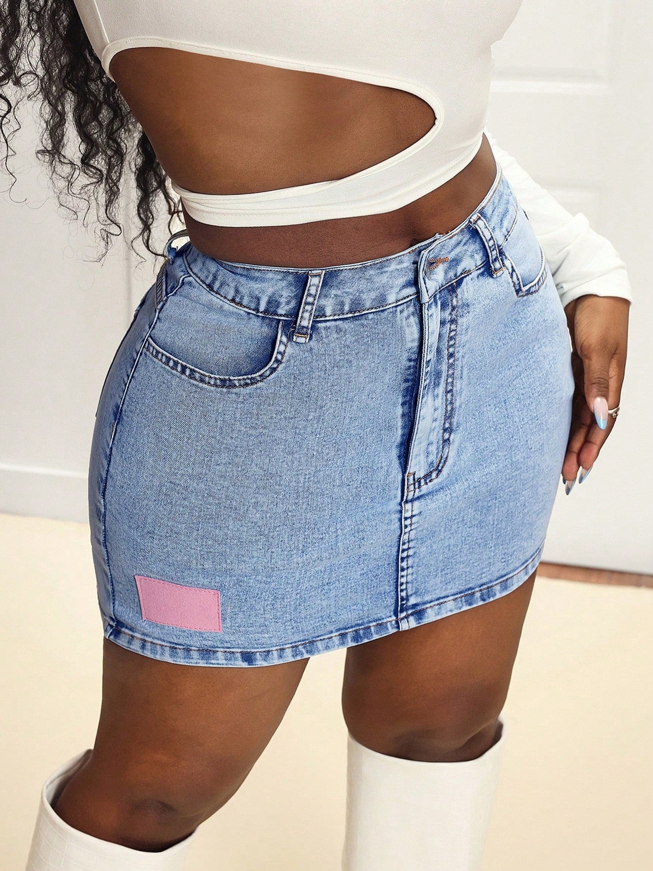 Sexy Fashion Stretch Denim Bodycon Short Skirt 6