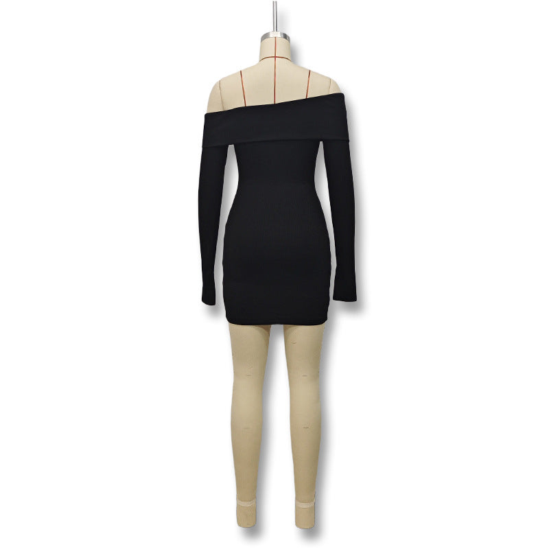 Women Fall Solid Long Sleeve Bodycon Dress 12