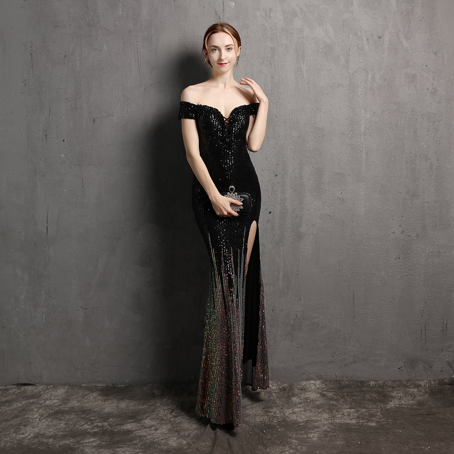 Women Formal Party Slim Elegant Maxi Evening Dress