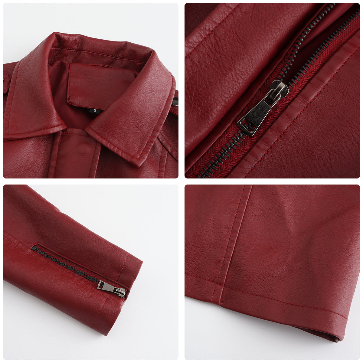 Spring And Autumn Long-Sleeved Leather Windbreaker Leather Jacket With Belt Fashionable British Jacket For Women 17