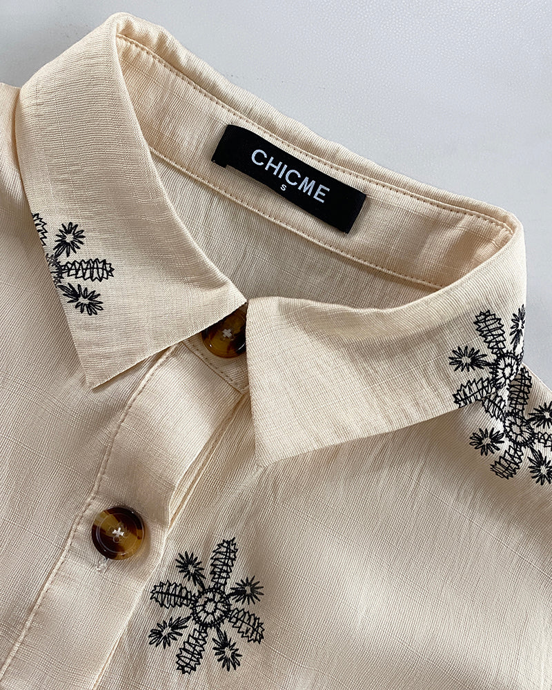 Women's Short Sleeve Casual Shirt Dress 6