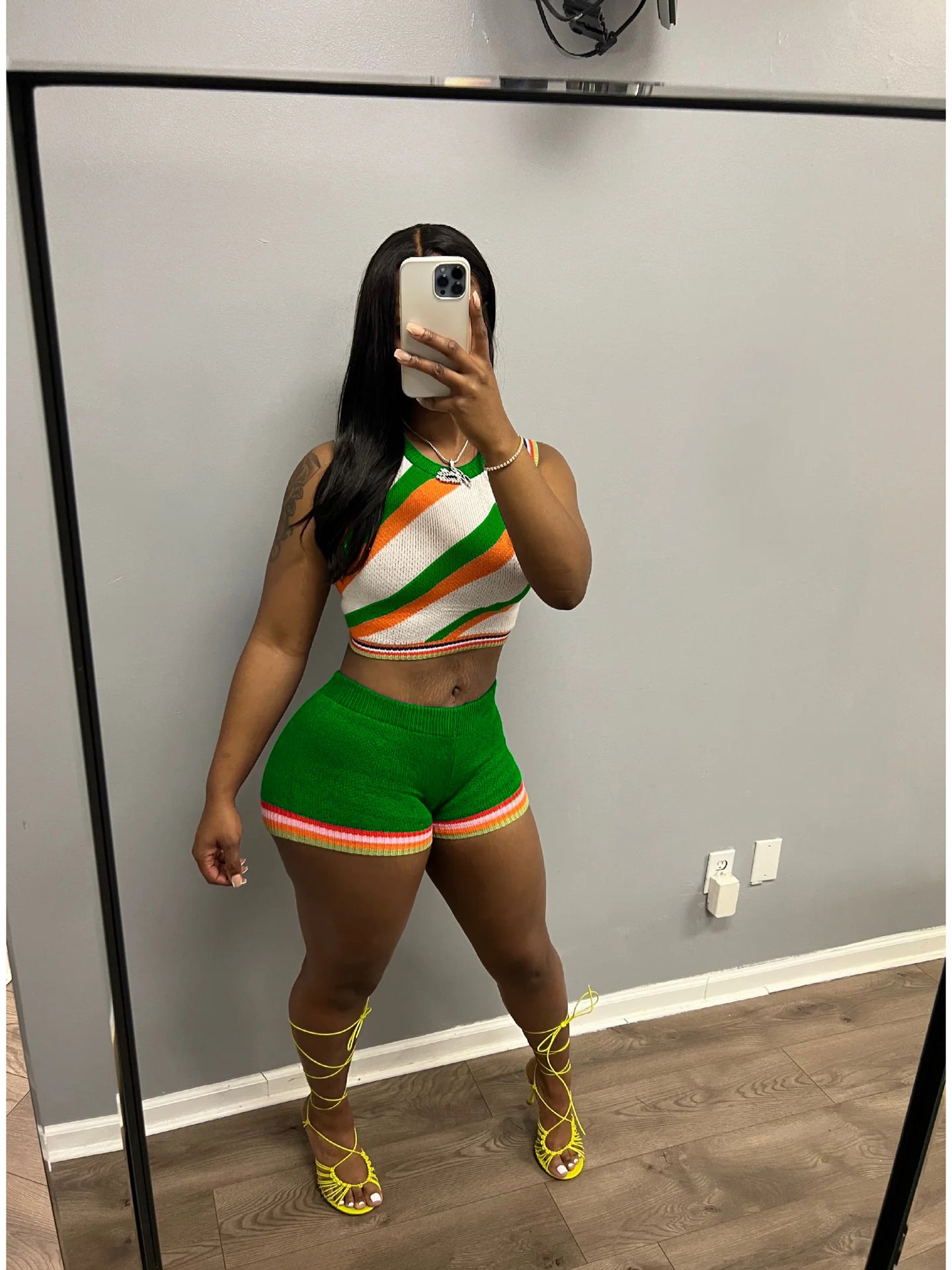 Women Tank Top and Shorts Sweater Two Piece 4