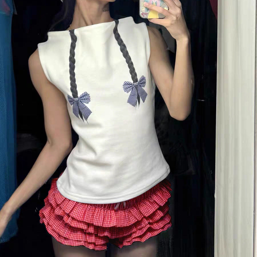 Sweet Low-waist Multi-layer sexy Plaid Shorts 5