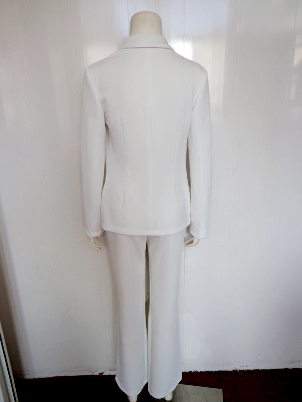 Women Lace-up Blazer and Pants Two-piece Set 8