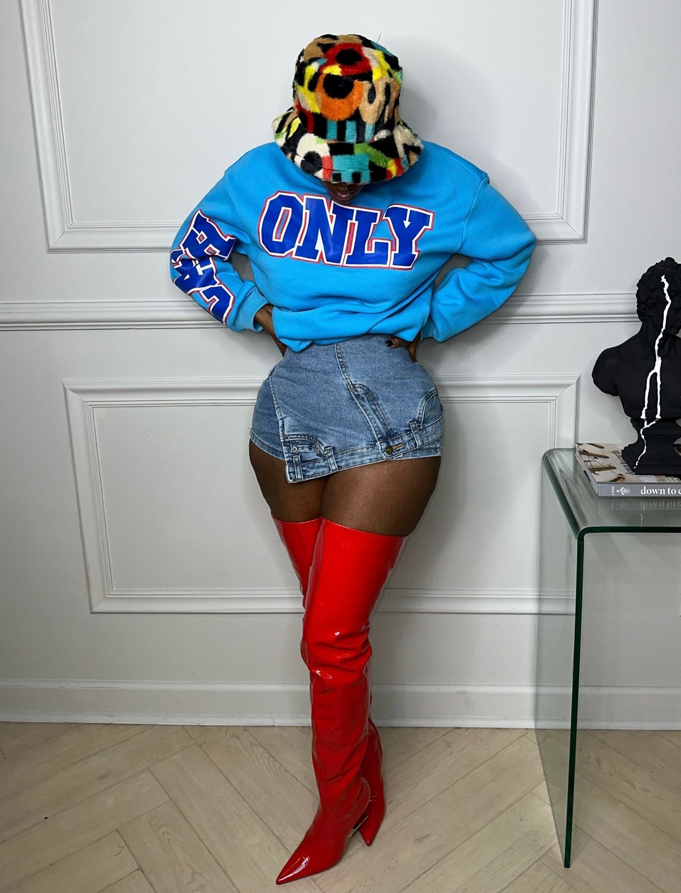 Women's Low Rise Patchwork Slim Fit Stretch Irregular Denim Shorts