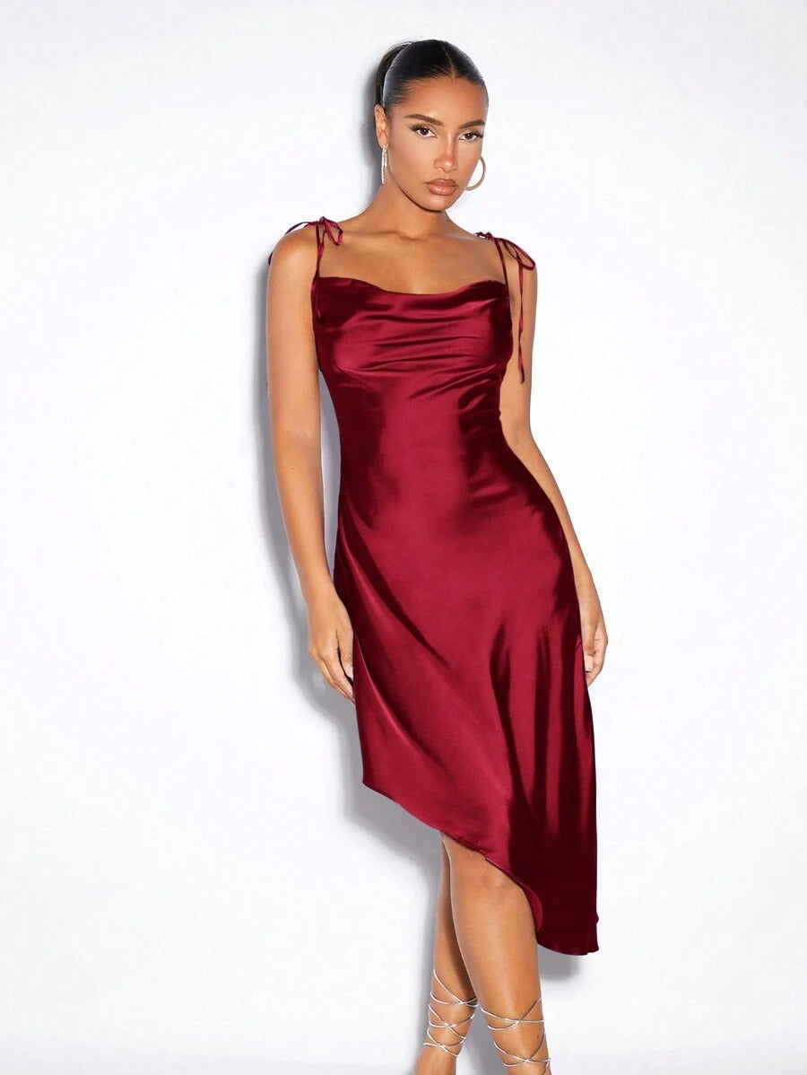 Strap Satin Dress Spring Summer Sexy Evening Gown 3