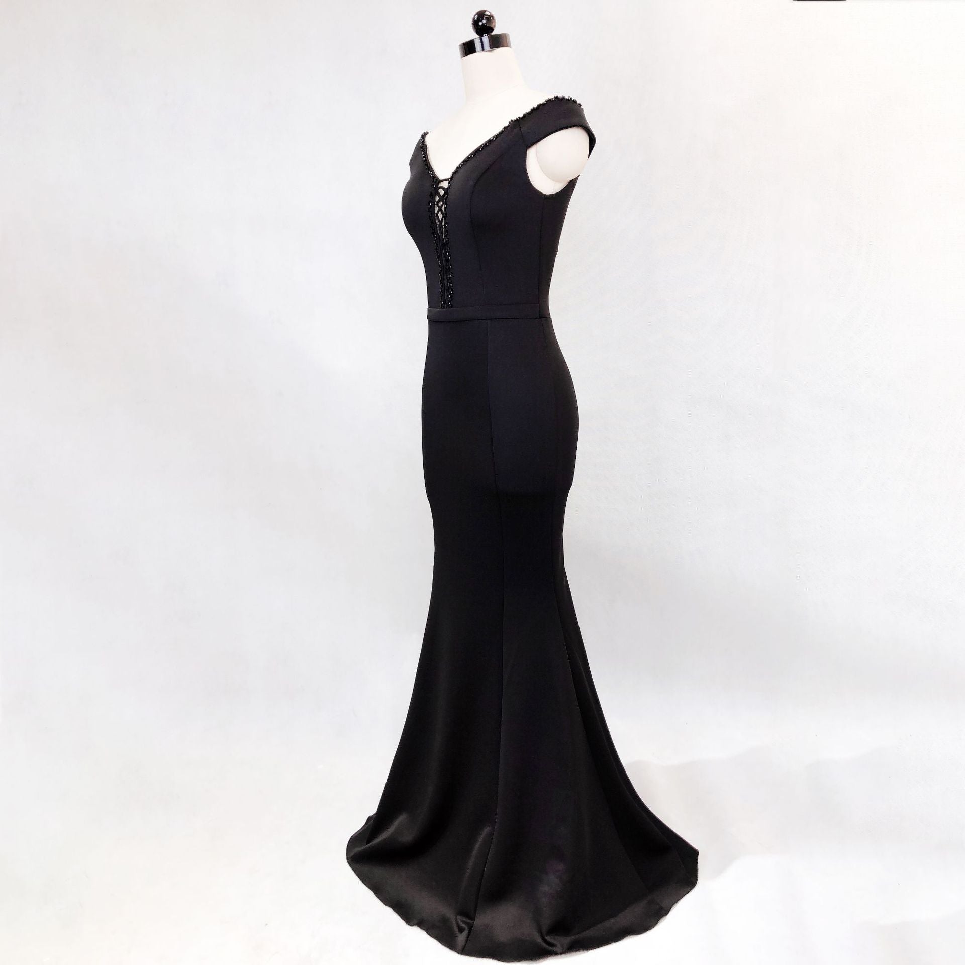 Women Elegant V Neck Slim Formal Party Maxi Mermaid Evening Dress 18