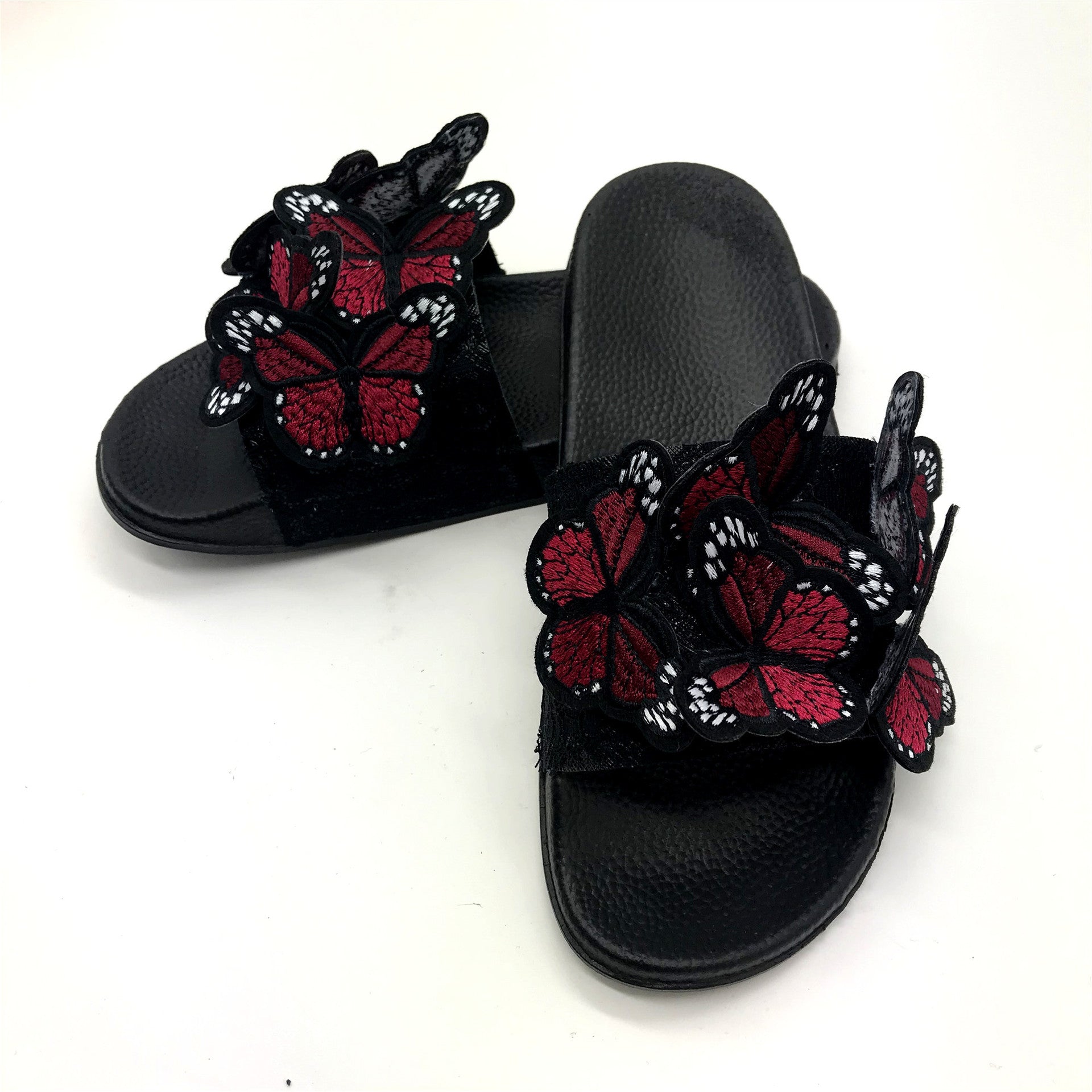 Women bowknot embroidered flip flops and flat shoes 21