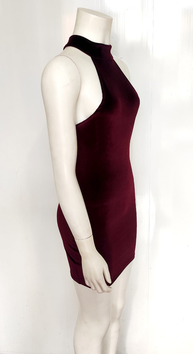 Women gold velvet sexy Bodycon Dress 14