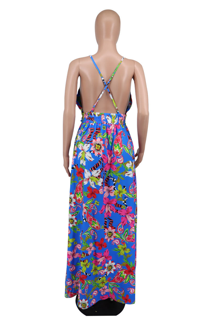 Women French Floral Strap Dress 4