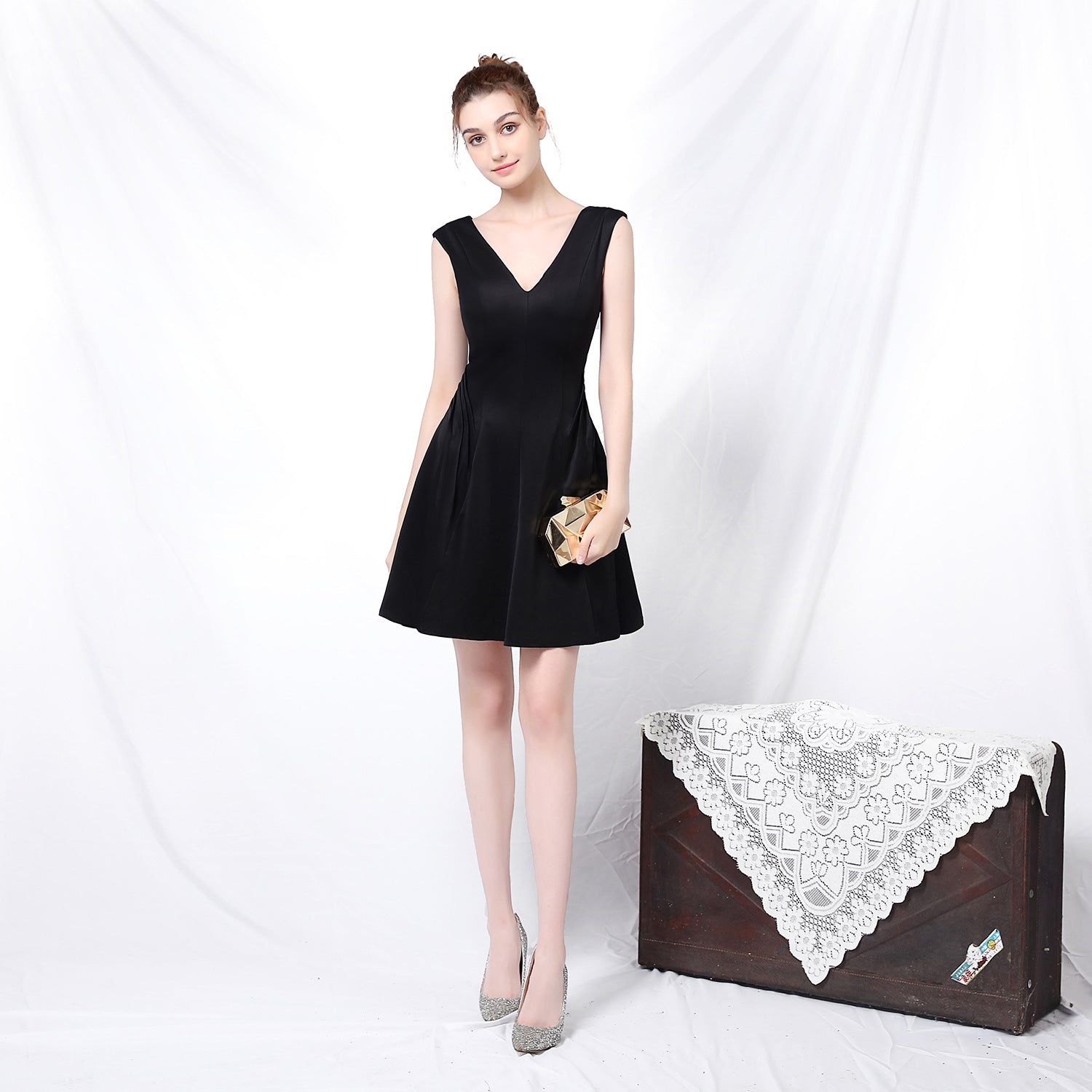 Women Elegant Sleeveless Formal Party Mini Evening Dress 7