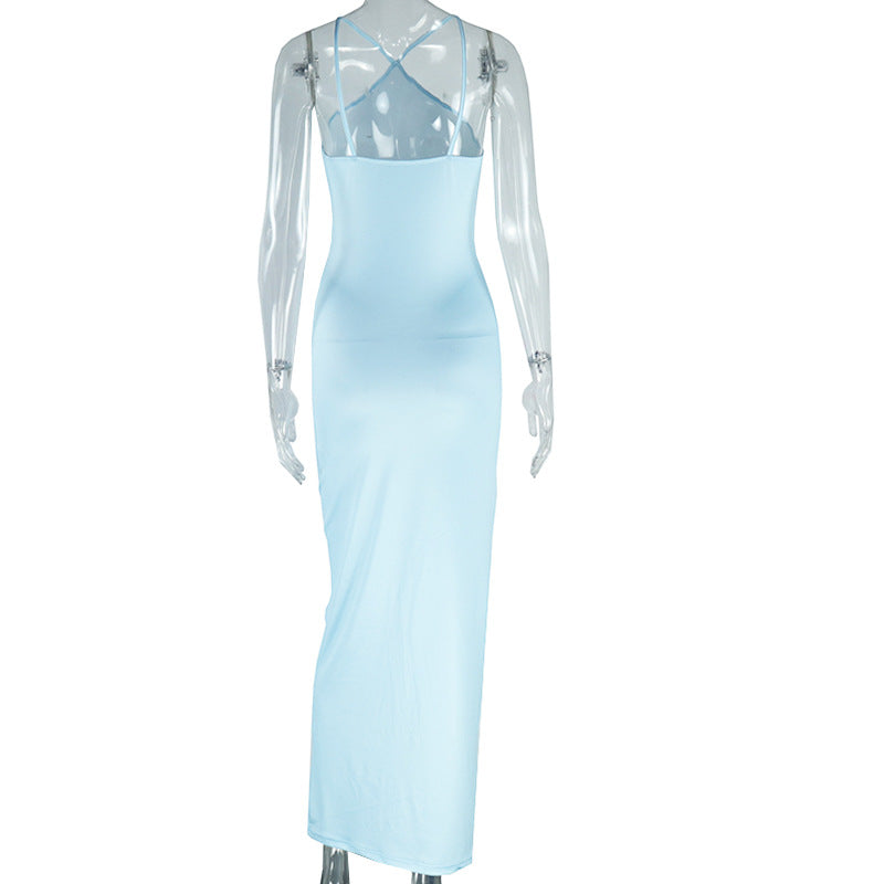 Women's Fashion Print Sexy Halter Neck Sleeveless Casual Holidays Trend Dress 6