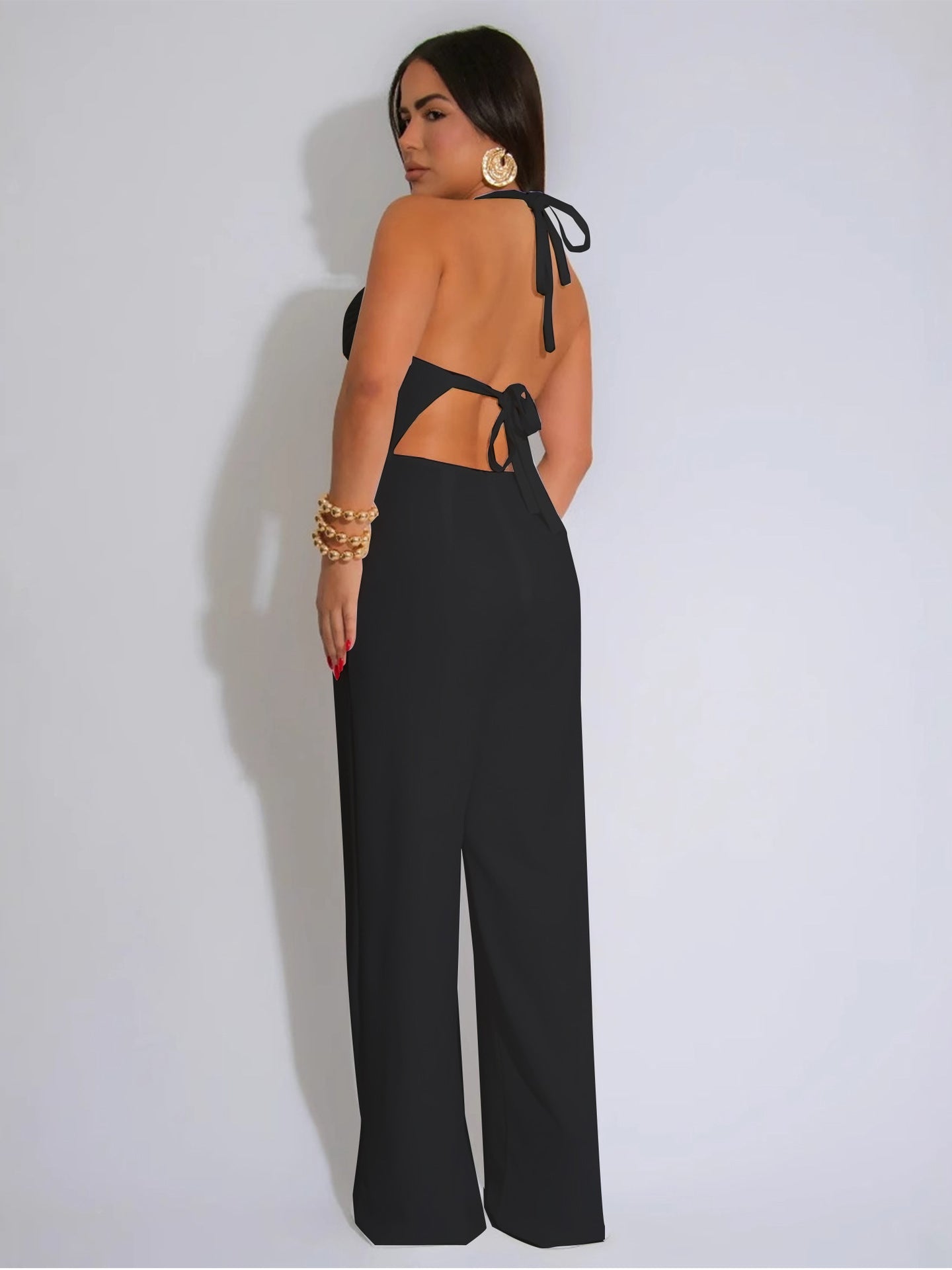 Women High Neck Sleeveless Jumpsuit 15