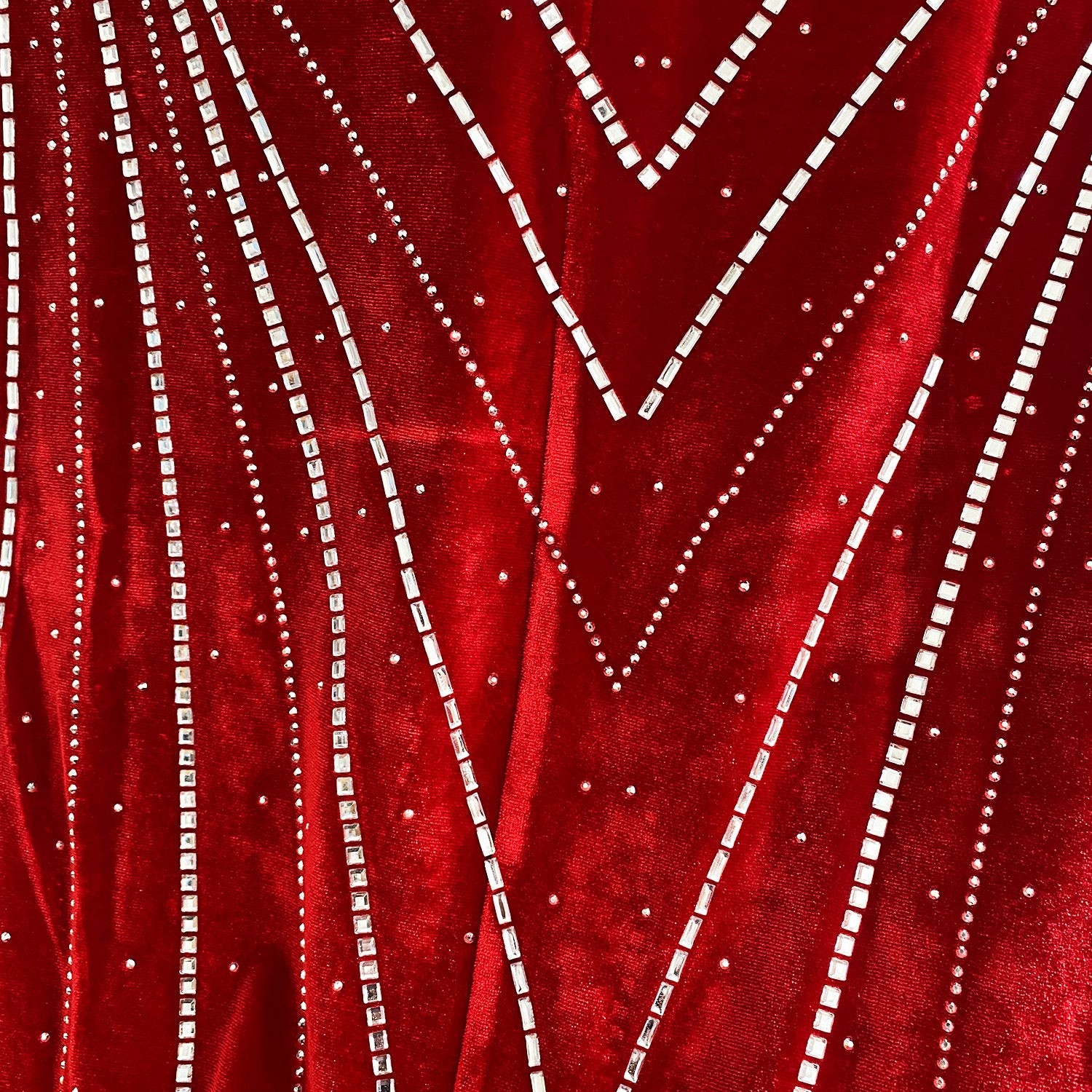 Spring Velvet Patchwork Mesh Beaded Sleeveless Nightclub Long Dress 23