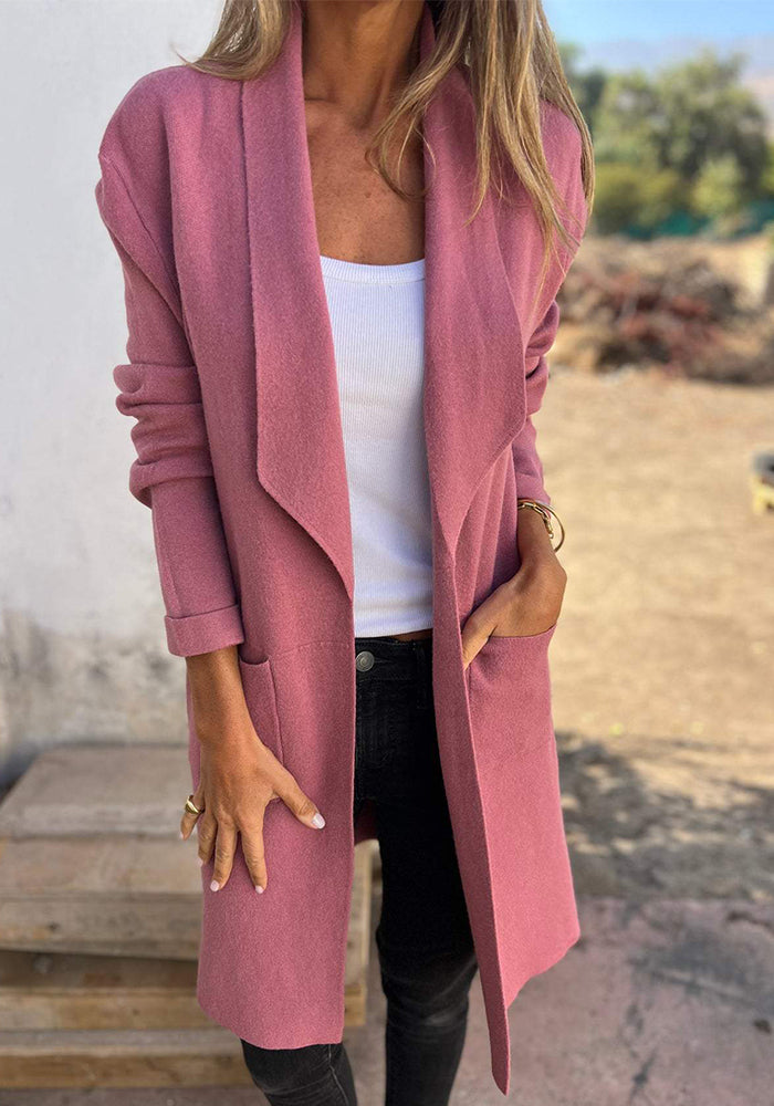 Women Turndown Collar Knitting Jacket