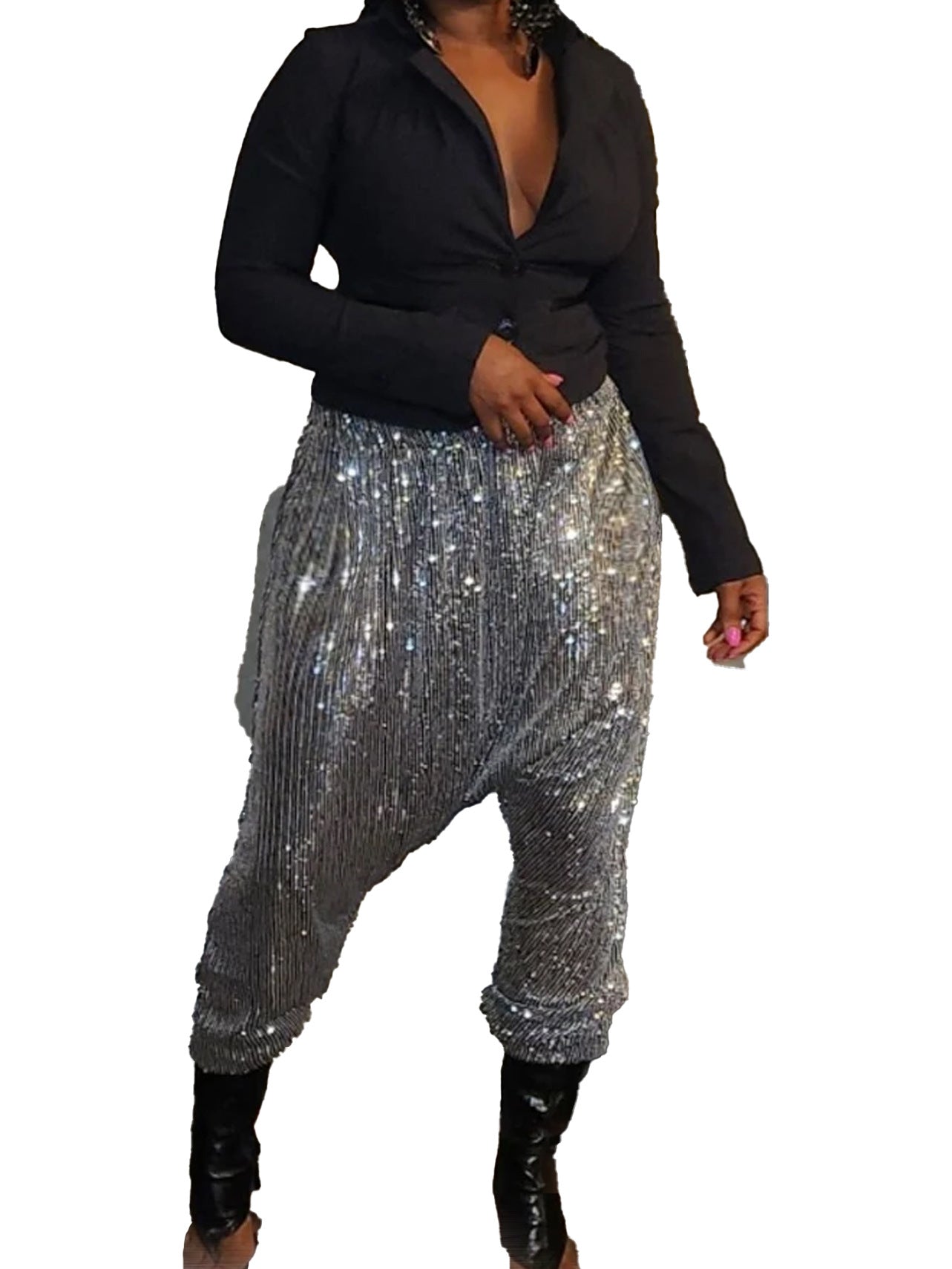 Women Autumn and Winter Sequins Pant 4