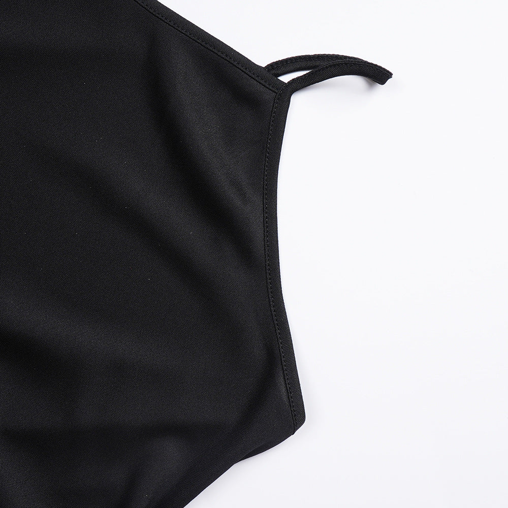 African Plus Size Women's Shiny Mesh Dress Strap Solid Basic Dress Two Piece Set 17