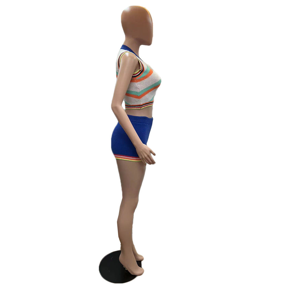 Women Tank Top and Shorts Sweater Two Piece 8