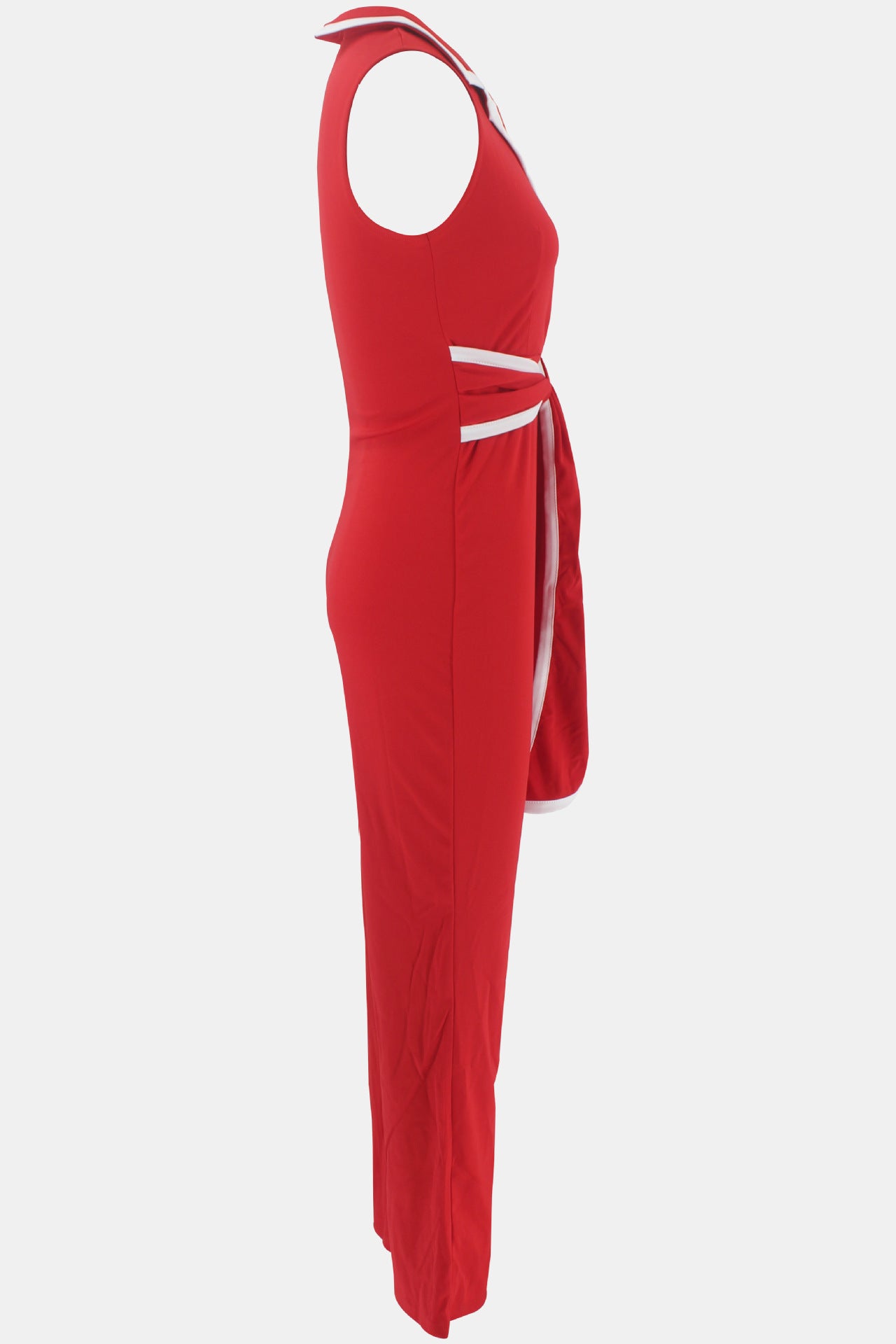 Summer Women's Fashionable V-Neck Chic Elegant Sleeveless Wide Leg Jumpsuit 31