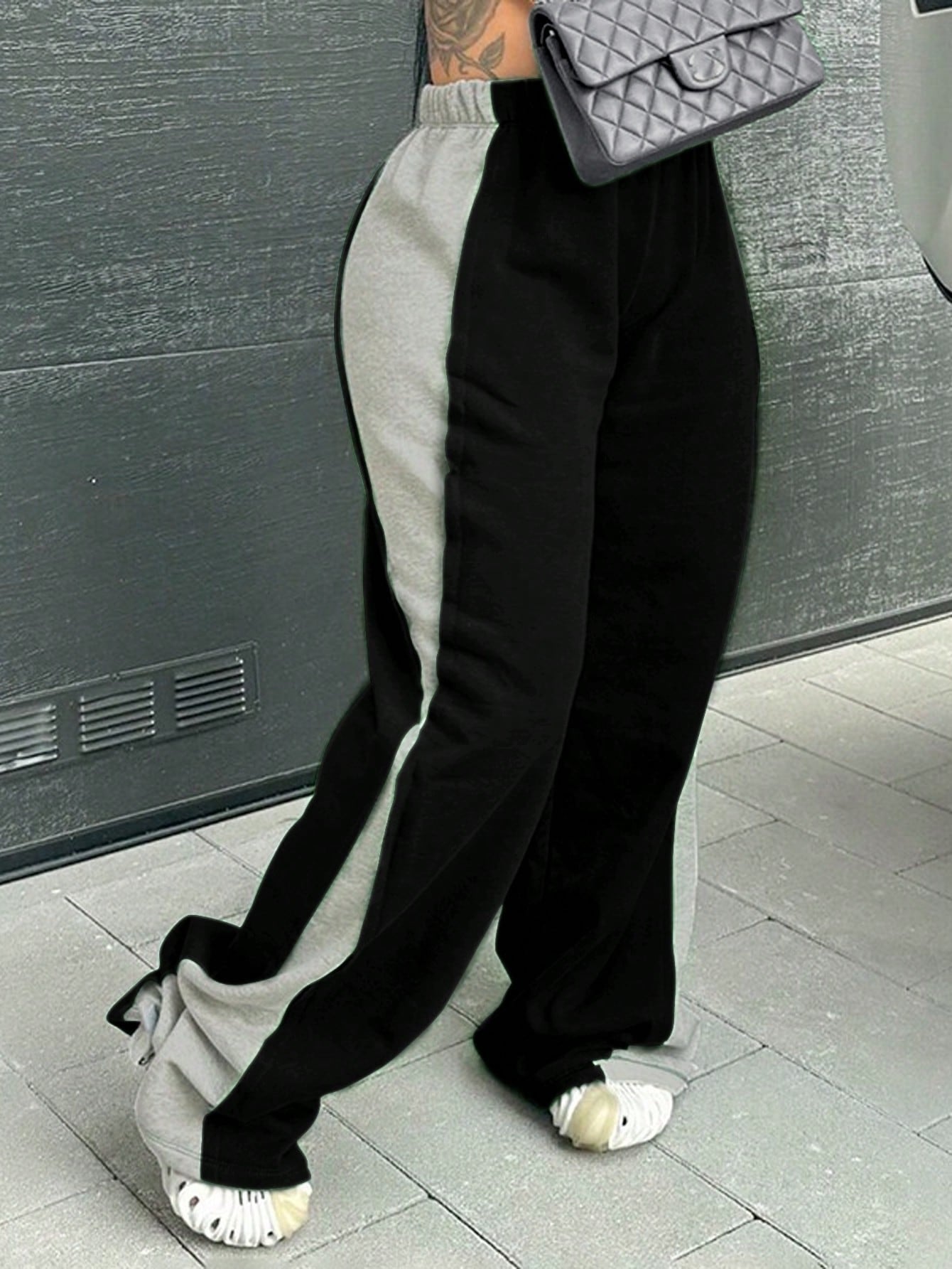Women color-blocked straight wide-leg sweatpants 6