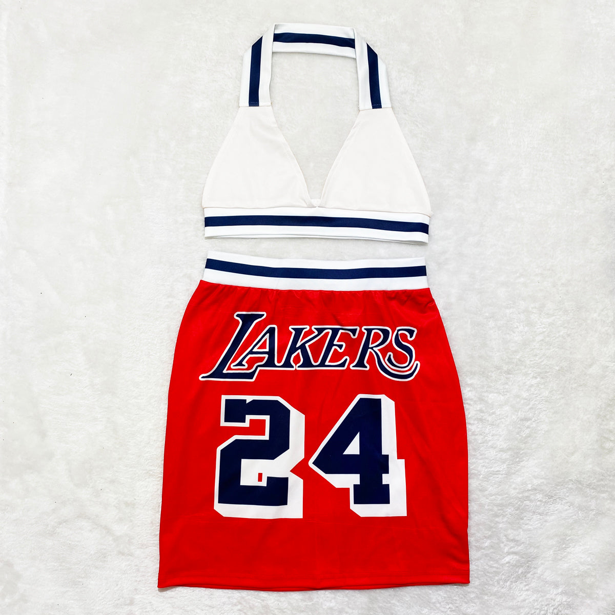 Summer Sports Print Halter Bra and Mini Skirt 2PC Set 8