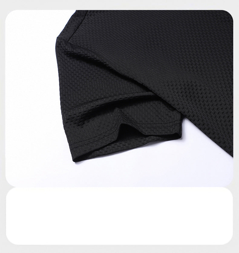 Summer men's Turndown Collar short-sleeved top and shorts two-piece set 20