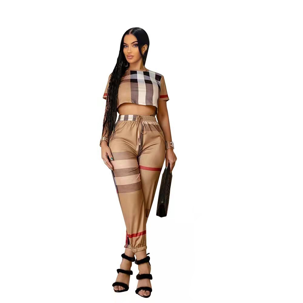 Women's Striped Chic Casual Two-Piece Pants Set 9