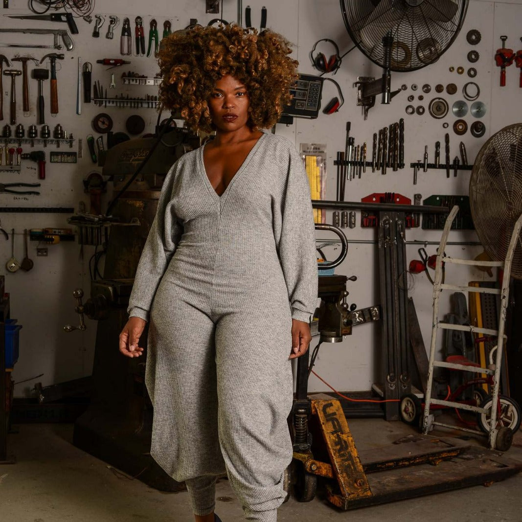 Women Ribbed Solid Patchwork Jumpsuit 6