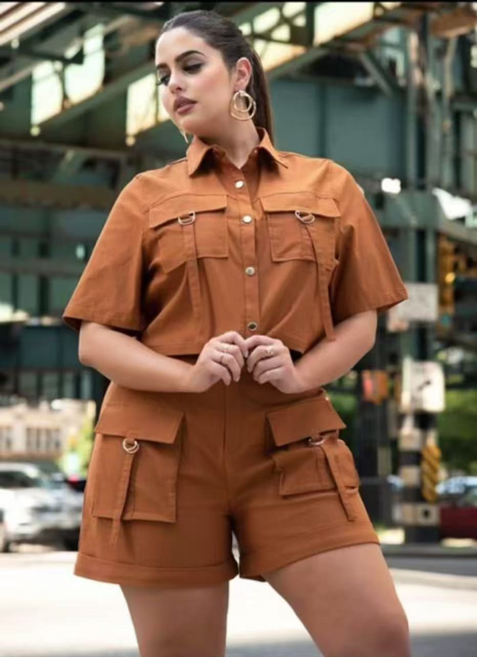 Women Casual Top and Shorts Two Piece Set 7