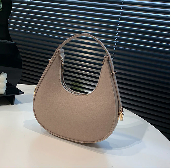 Baguette bag women's spring fashion retro felt creasing crocodile pattern underarm bag women's shoulder bag 6