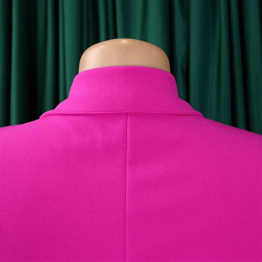 Plus Size Women's Fashion Turndown Collar Fashion Lace-Up Slim Waist Pleated African Dress 36