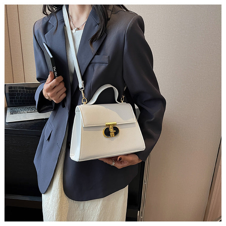 women's lock shoulder Messenger bag solid color small bag 25