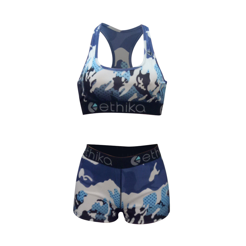 Women's Style Slim Fit Shorts Printed Two-Piece Set 10