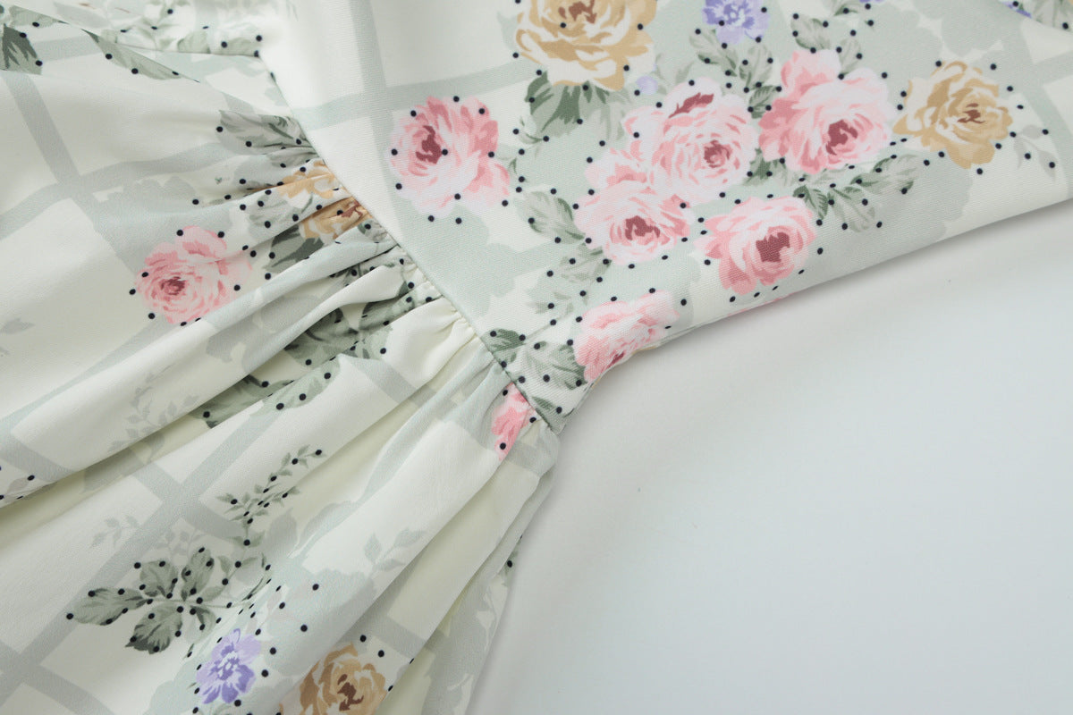 Summer Women's Chic Sexy Slim Waist Floral Strap Dress 11