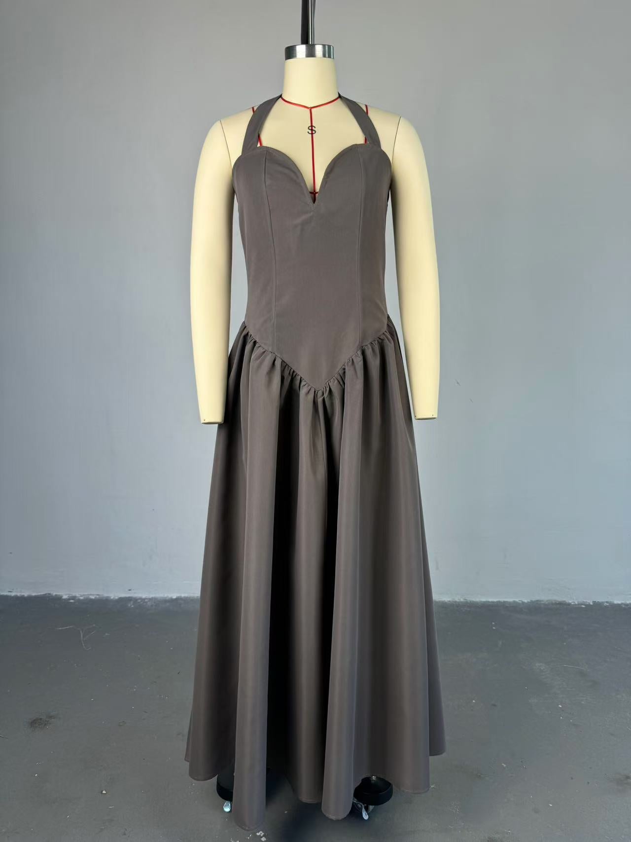 Women's Autumn Sleeveless Halter Neck Slim Fit Dress 11