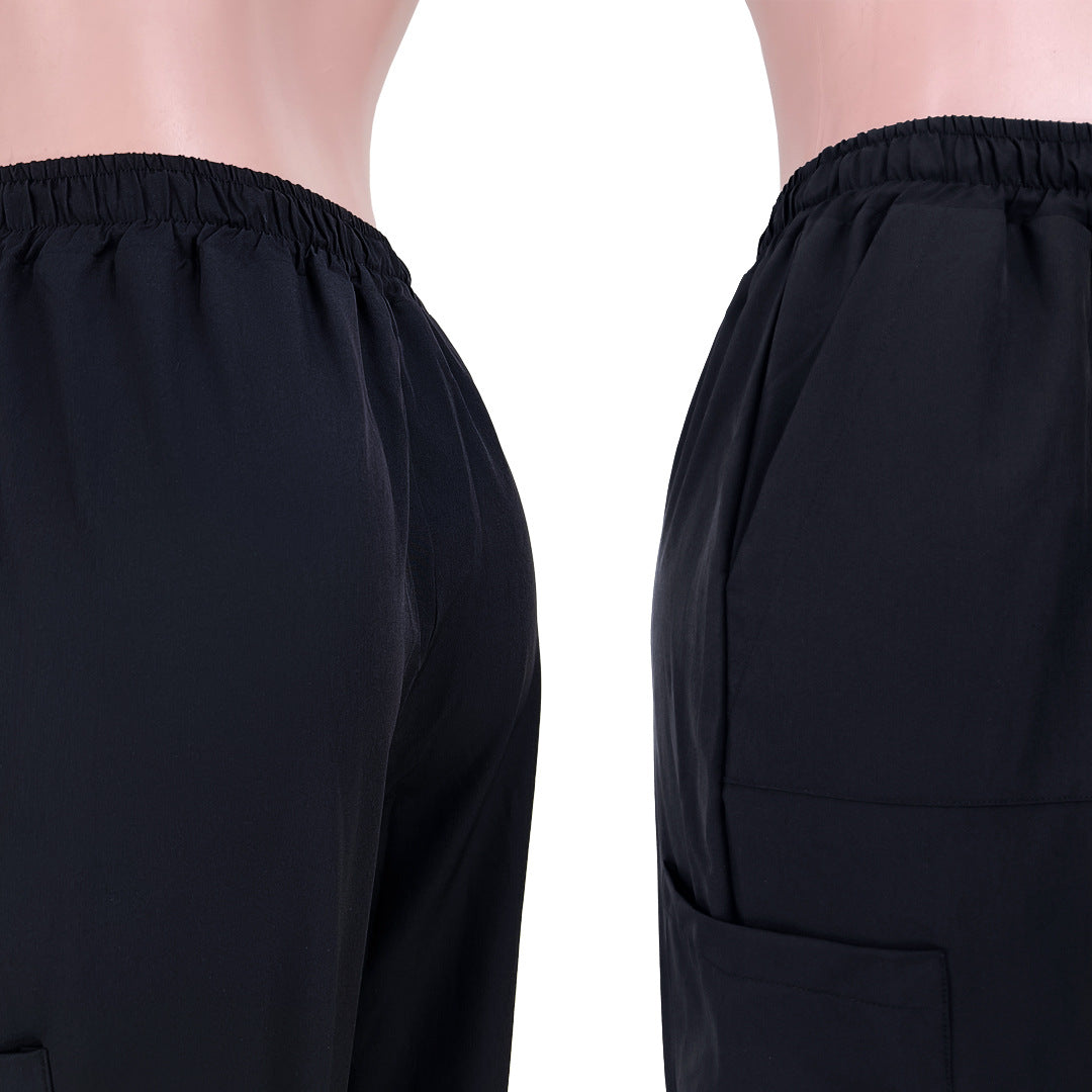 Women's Loose Lace-Up Multi-Pocket Stretch Cargo Casual Pants 19